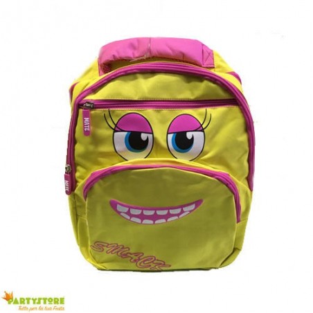 ZAINO SCUOLA FACCINE SMACK GIALLO FUCSIA M8 MATE ZAINI FACCE GIRL